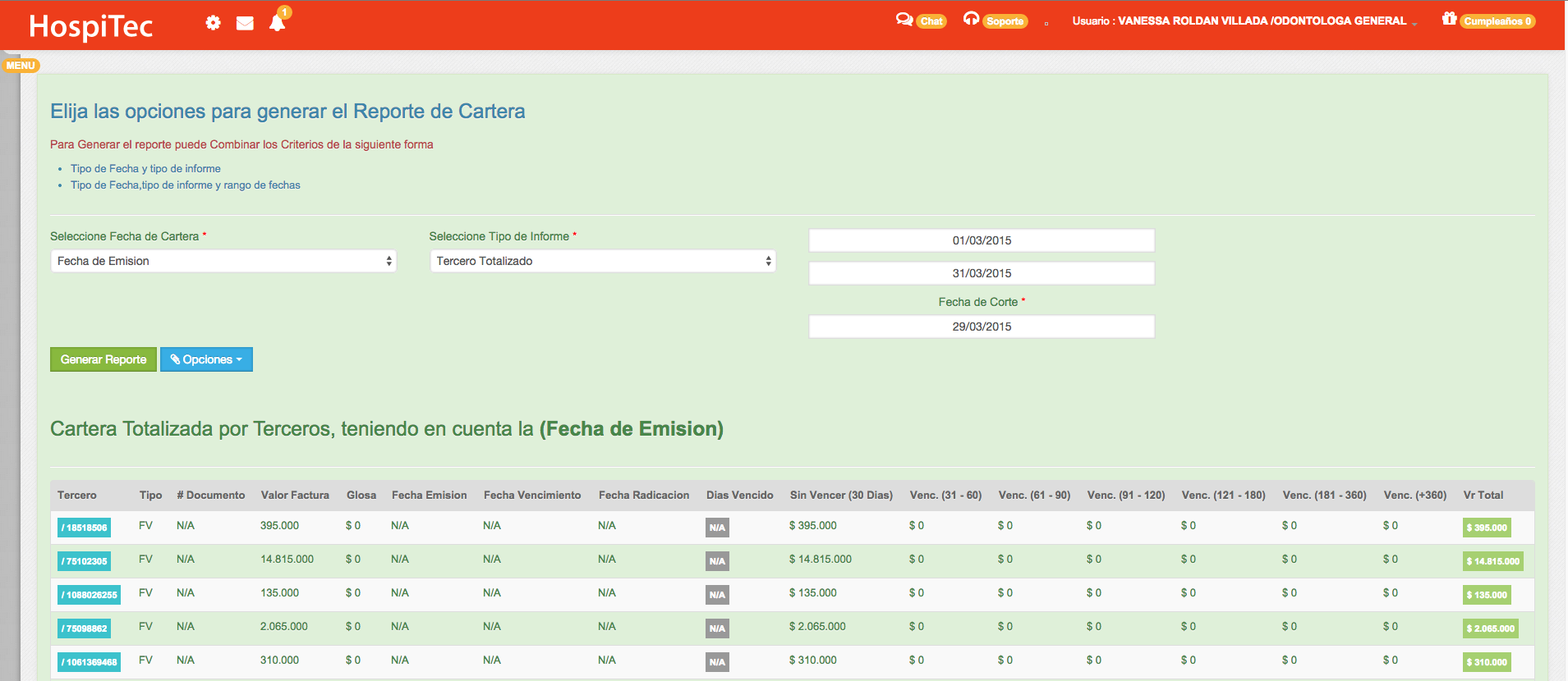 Software de cartera en salud